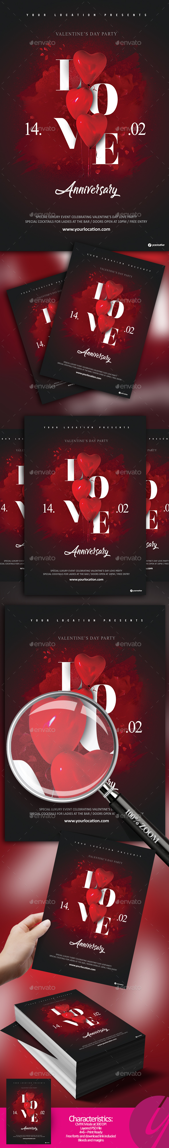 Love Anniversary Flyer - Clubs & Parties Events