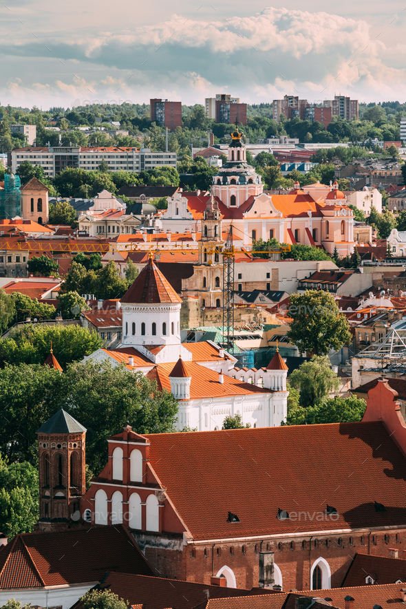 Vilnius, Lithuania. View Of Church Of St. Casimir, Church Of Ble - Stock Photo - Images