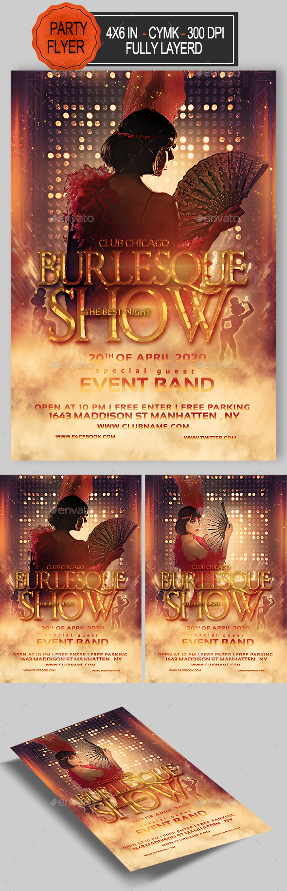 Burlesque Flyer - Clubs & Parties Events