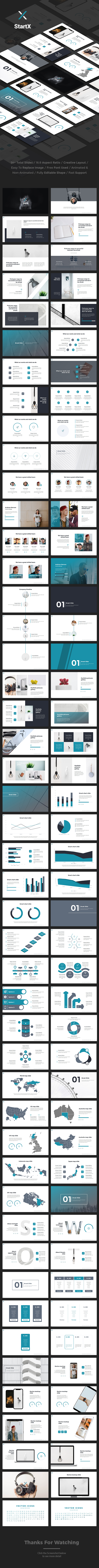 StartX - StartUp Pitch Deck Powerpoint Template - Pitch Deck PowerPoint Templates
