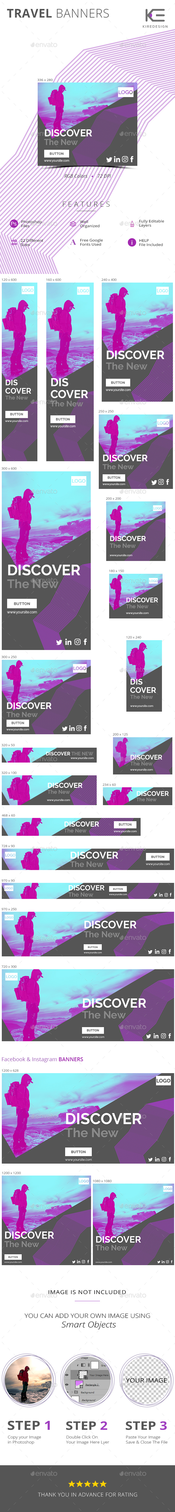 Travel Banners - Banners & Ads Web Elements