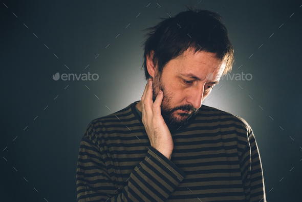 Depressed suicidal man thinking Stock Photo by stevanovicigor | PhotoDune