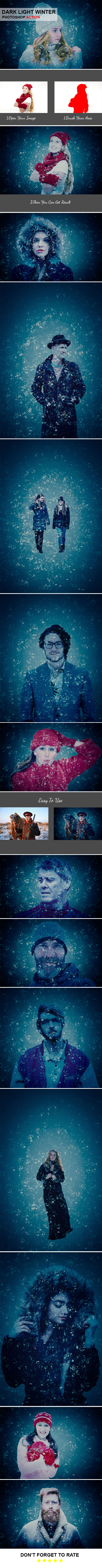 Dark Light Winter Photoshop Action - Brushes Photoshop
