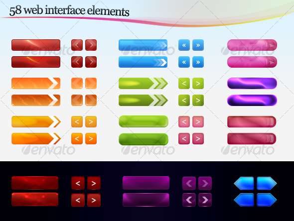 Web interface elements - Buttons Web Elements