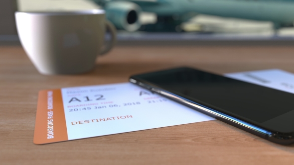 VideoHive Boarding Pass To Moscow and Smartphone on the Table in Airport While Travelling To Russia 21244611 VideoHive Boarding Pass To Moscow and Smartphone on the Table in Airport While Travelling To Russia 21244611