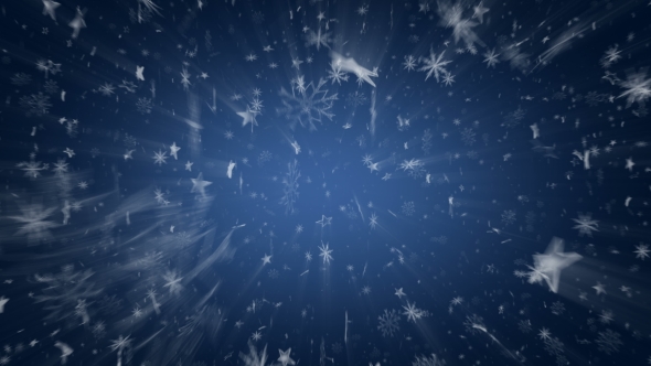 Snowflakes and Stars on the Blue