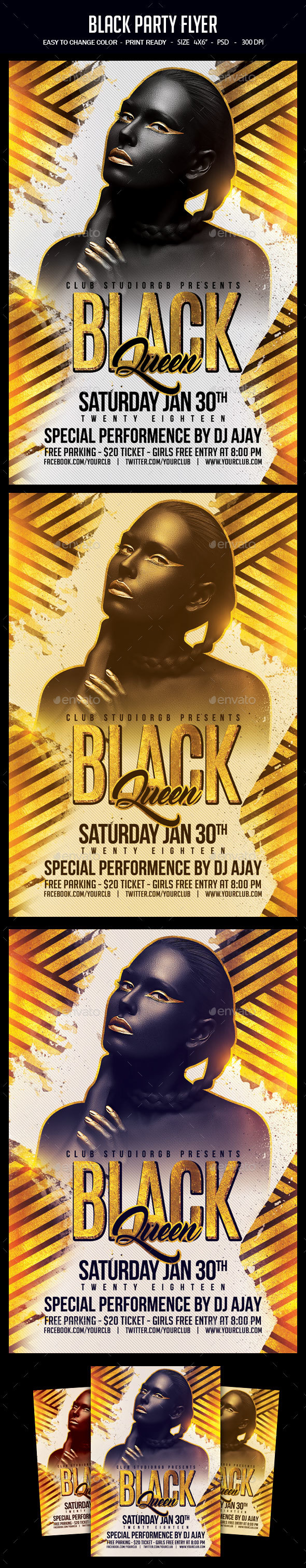 Black Party Flyer - Clubs & Parties Events