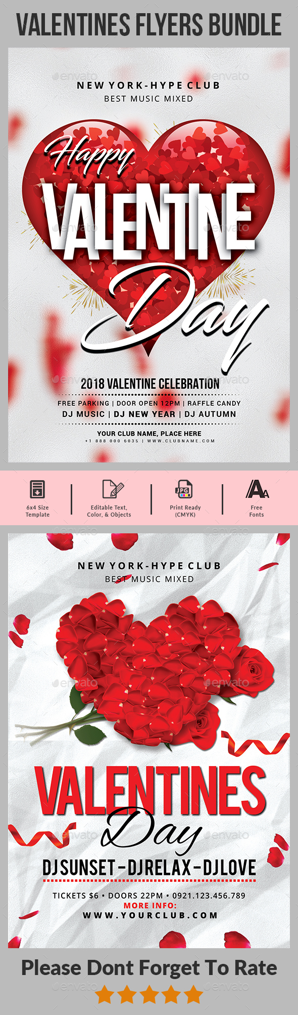 Valentines Day Flyer Bundle - Clubs & Parties Events