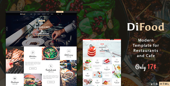 DiFood - Restaurant And Cafe HTML Template - Food Retail