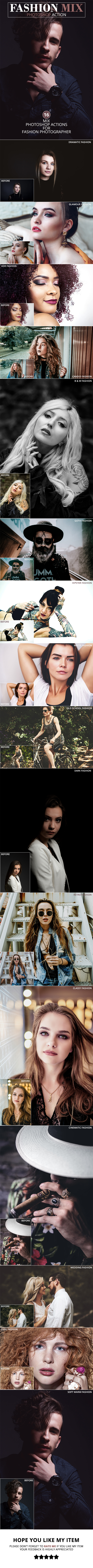 16 Fashion Mix Photoshop Actions - Photo Effects Actions