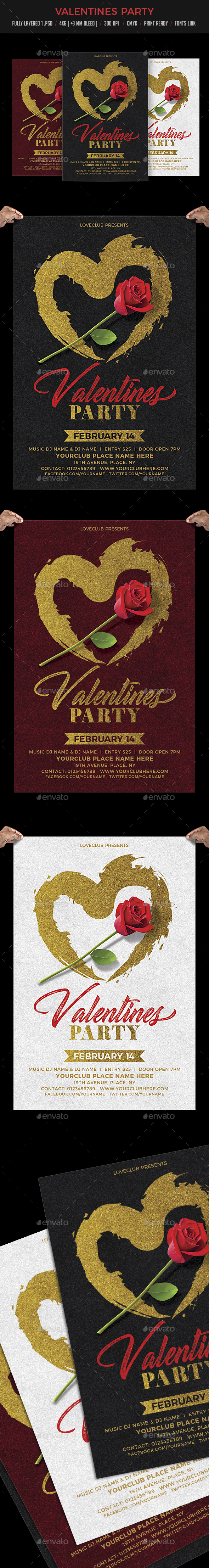 Valentine Day Party Flyer Template - Events Flyers