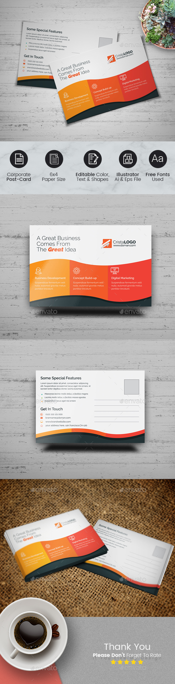 Postcard Template - Cards & Invites Print Templates