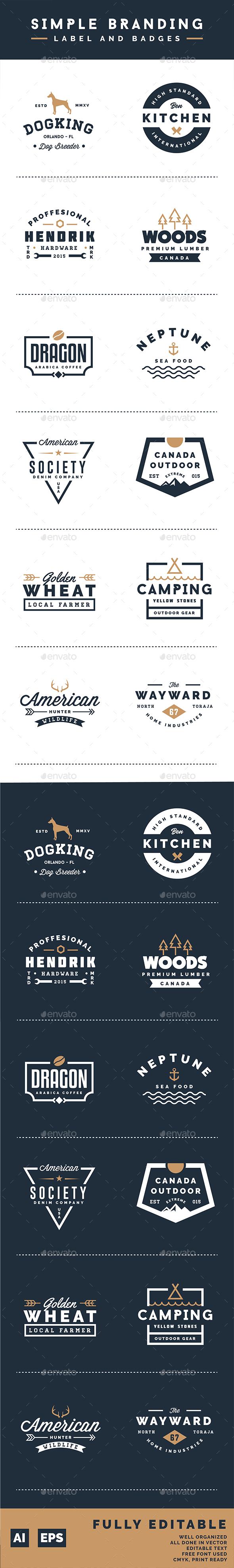 Simple Branding Labels and Badges - Badges & Stickers Web Elements