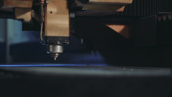 CNC Laser Cutting Metal Steel on a Lathe with the Modern Industrial ...