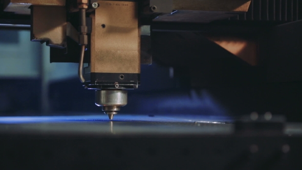 CNC Laser Cutting of Metal Sheet with Sparks, Stock Footage | VideoHive