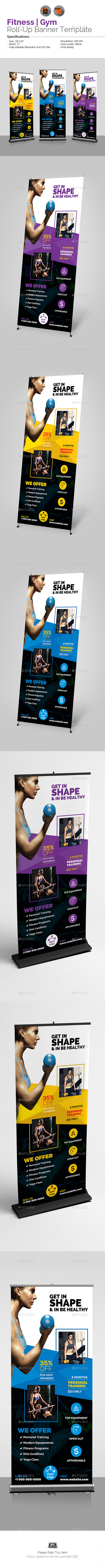 Fitness Roll-Up Banner in Signage Templates
