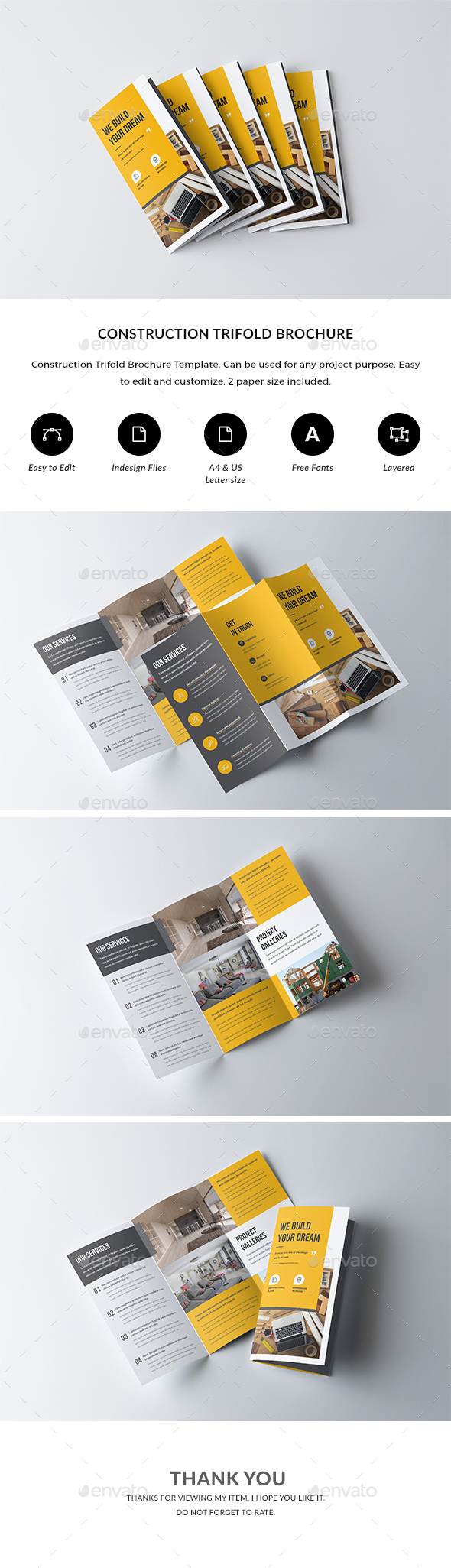 Construction Trifold Brochure - Corporate Brochures
