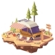 Vector Low Poly RV Camper Van, Vectors | GraphicRiver