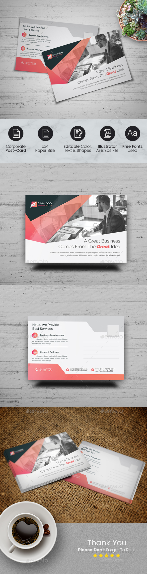 Business Postcard - Cards & Invites Print Templates