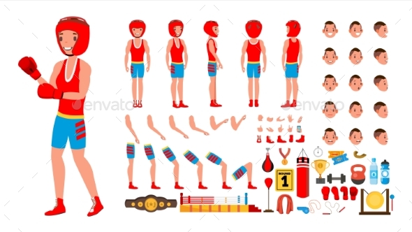 Boxing Player Vector - Sports/Activity Conceptual