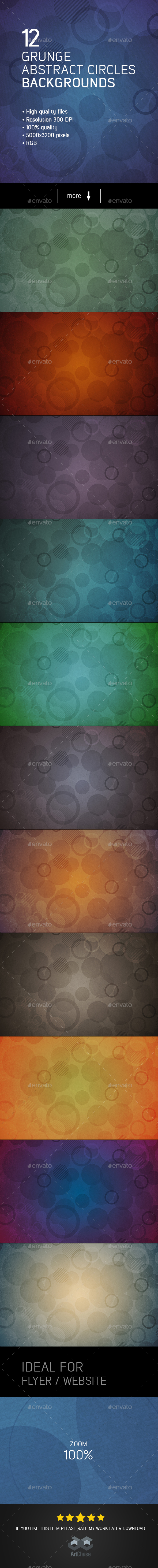 Grunge Abstract Circles Backgrounds - Backgrounds Graphics