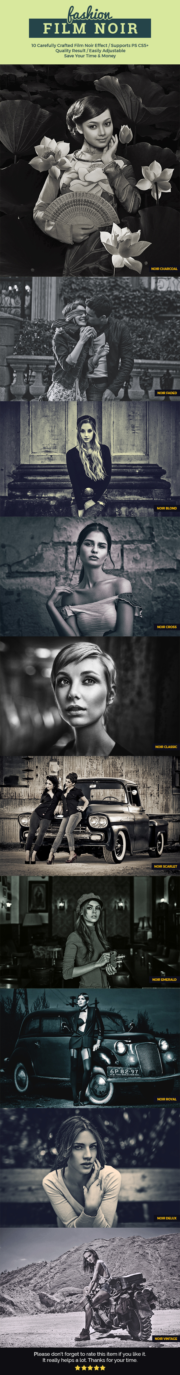 Film Noir - Photo Effects Actions