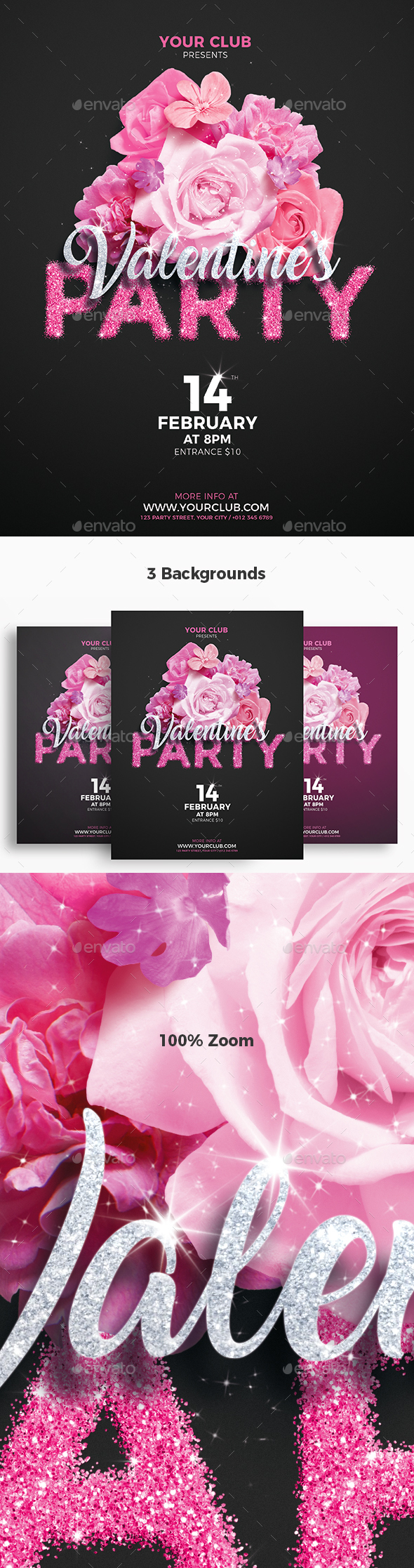 Valentine's Party Flyer Template - Clubs & Parties Events