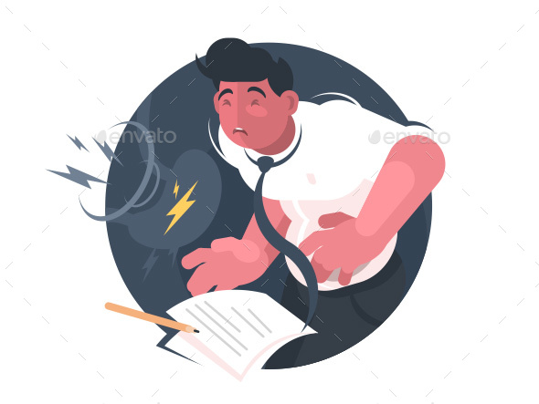Indigestion and Poor Health - People Characters