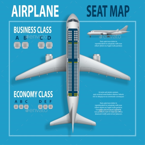 Flyer with Airplane Seats Plan - Man-made Objects Objects