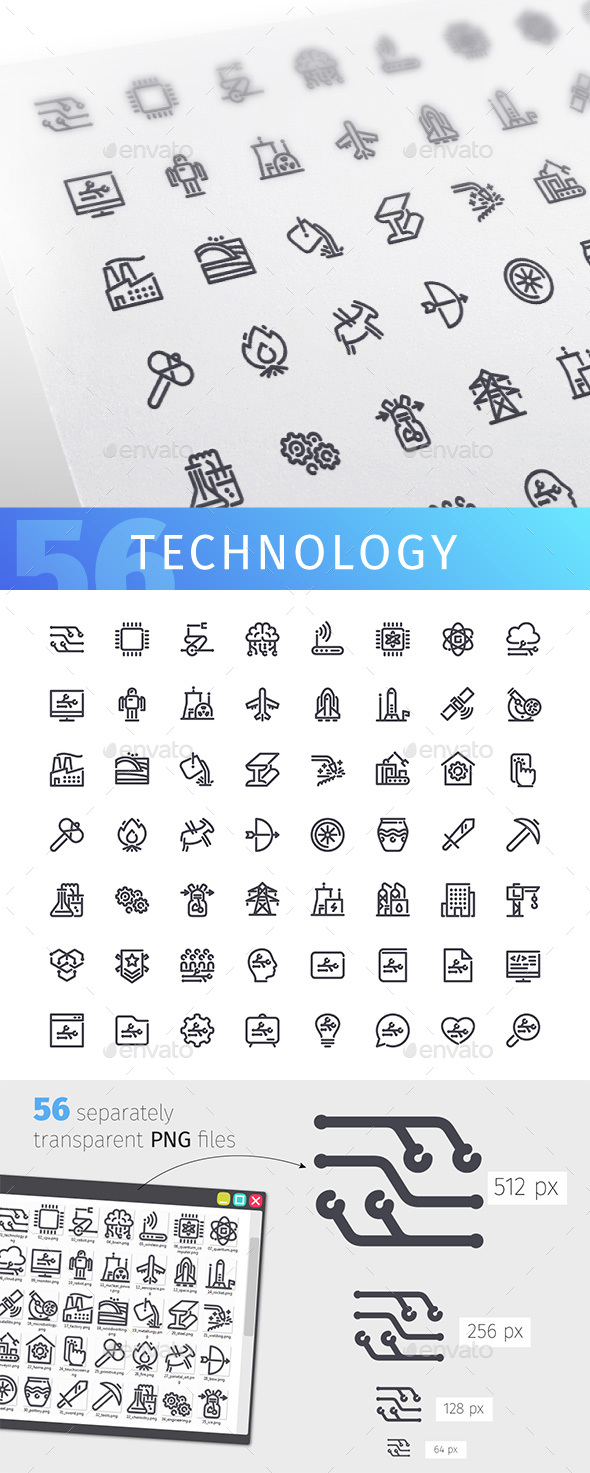Technology Line Icons Set - Technology Icons