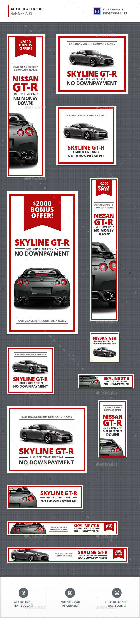Auto Dealership Banners - Banners & Ads Web Elements