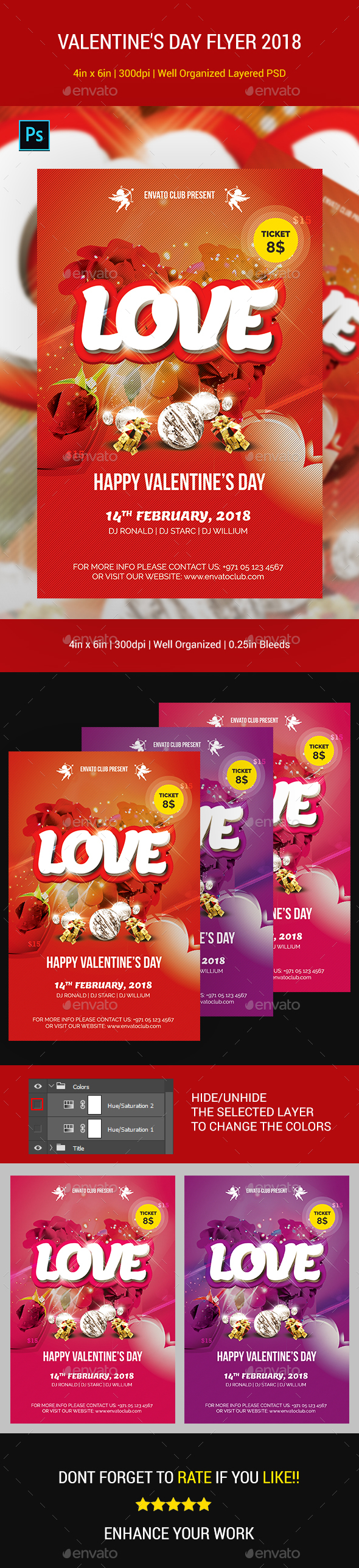 Valentine's Day Flyer 2018 - Clubs & Parties Events