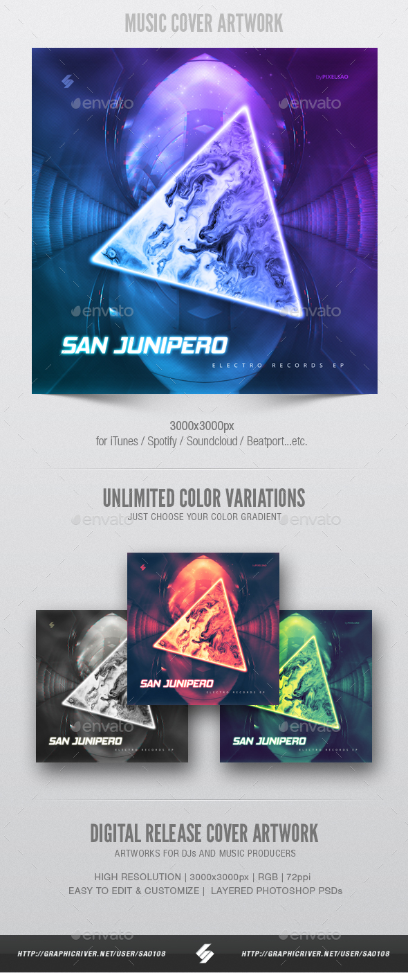 San Junipero - Music Cover Artwork Template - Miscellaneous Social Media