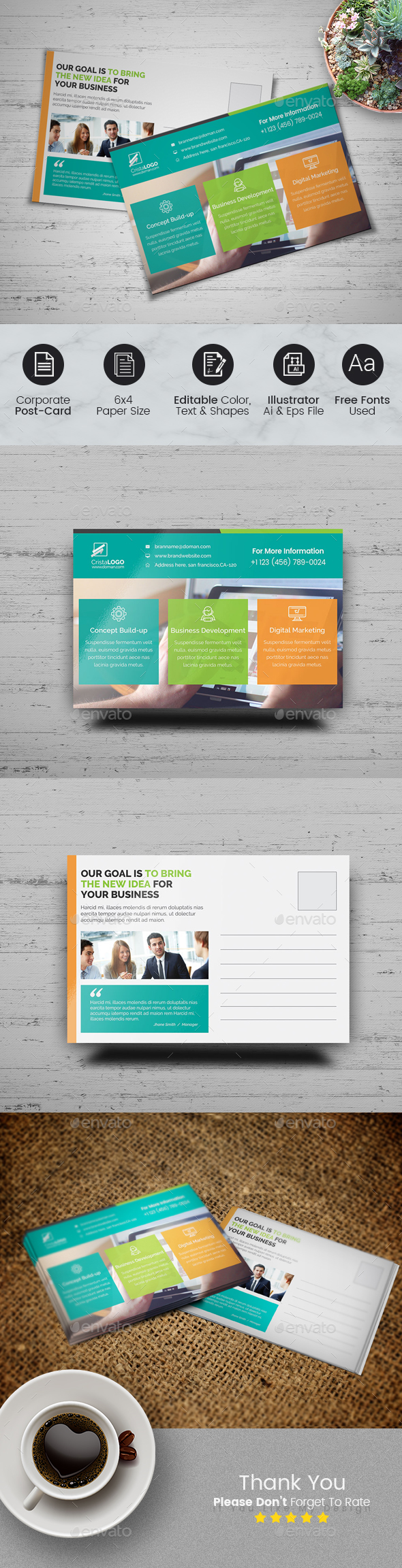 Business Postcard Template - Cards & Invites Print Templates