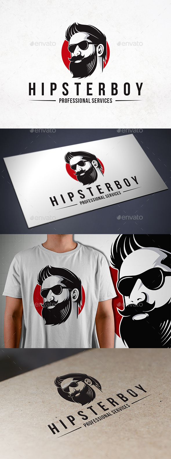 Hipster Man Logo Template - Humans Logo Templates