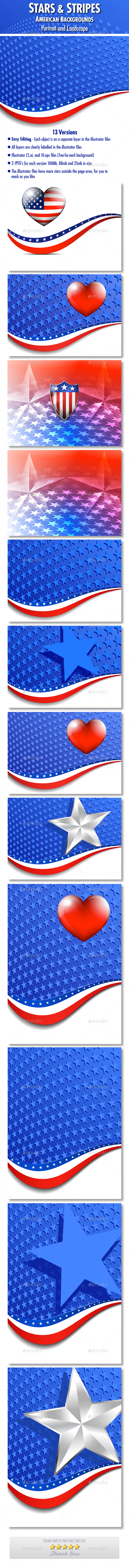 Stars & Stripes American Backgrounds - Backgrounds Decorative