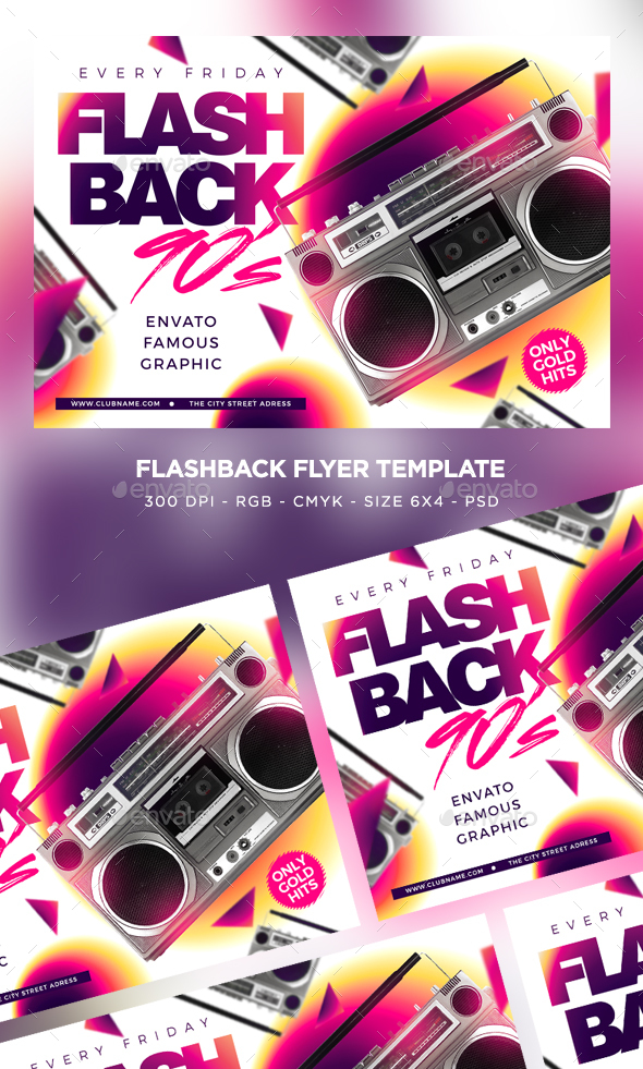 Flash Back Flyer - Clubs & Parties Events