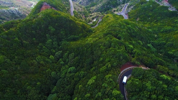 Road Winding in Mountains