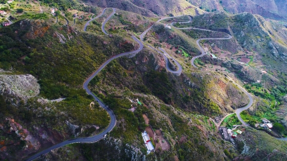 Road Winding in Mountains