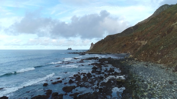 Flight over Seashore at Tenerife