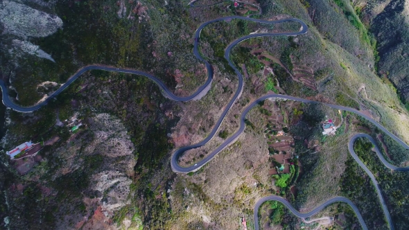 Road Winding in Mountains