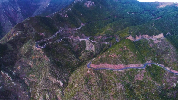 Road Winding in Mountains