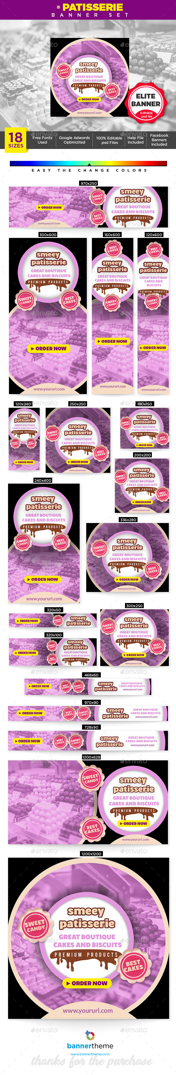 Patisserie Banner - Banners & Ads Web Elements