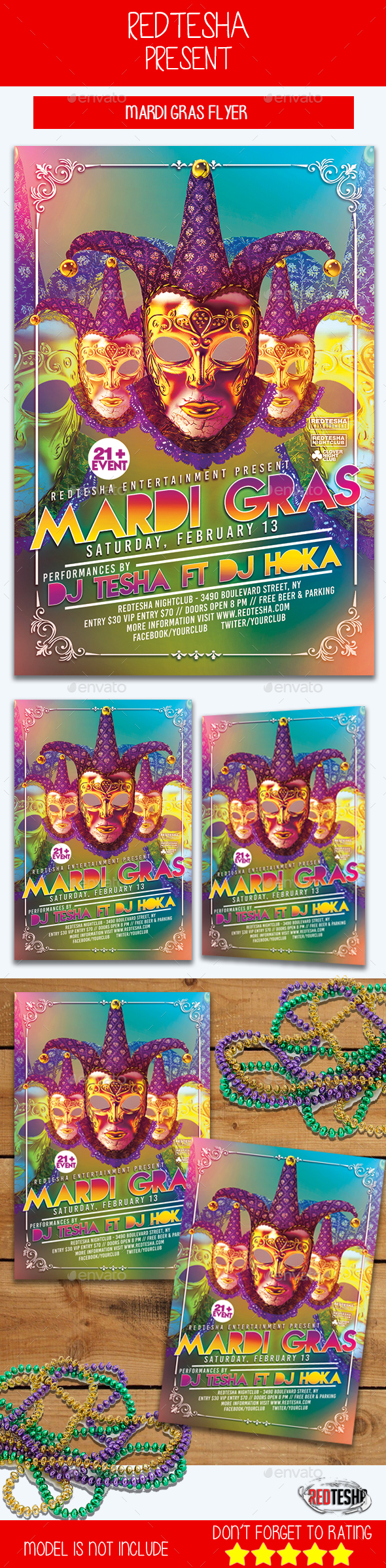 Mardi Gras Flyer - Holidays Events