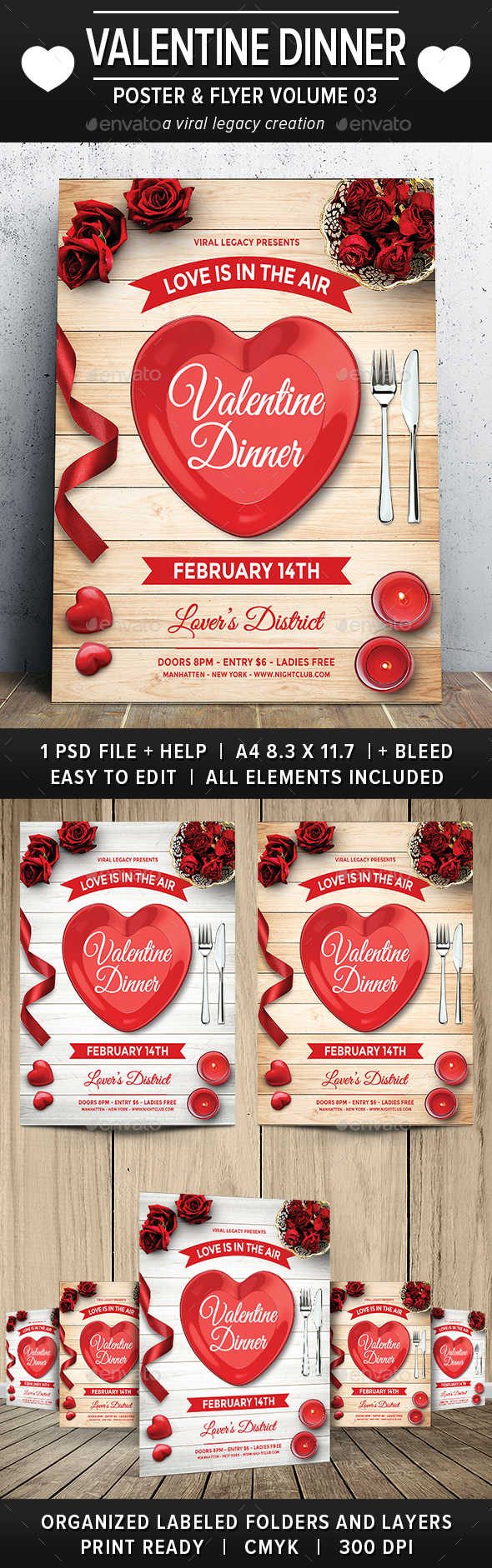 Valentine Dinner Poster / Flyer V03 - Events Flyers