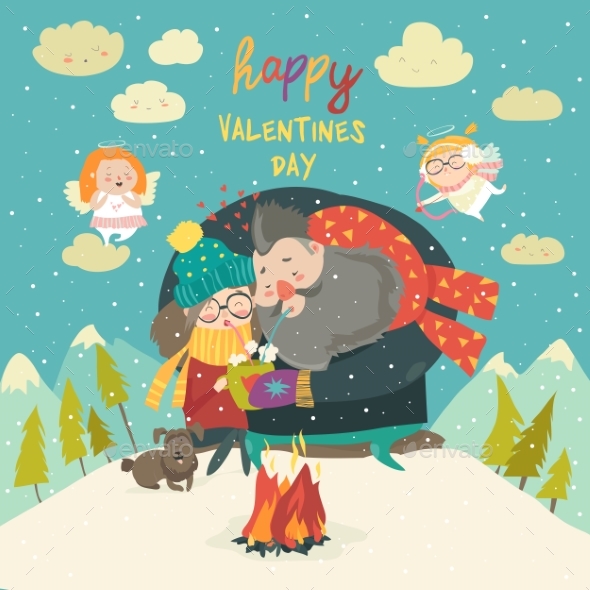 Couple on a Date Winter Time Creative - People Characters