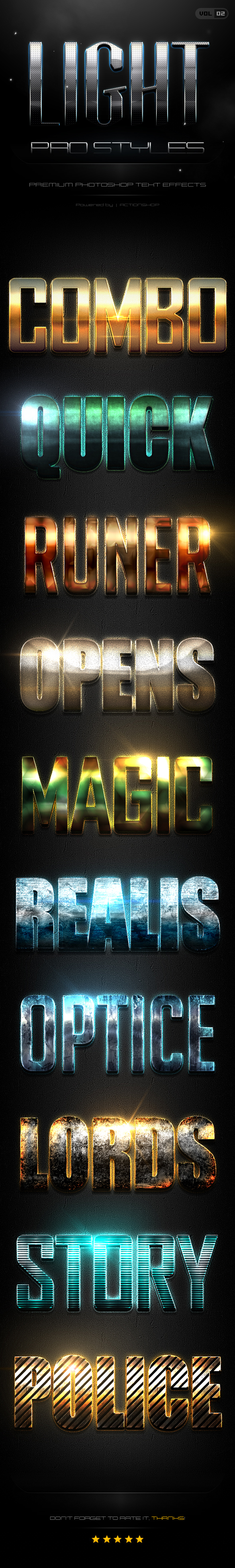 10 Light Pro Styles Vol.2 - Text Effects Styles
