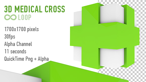 Medical 3D Cross Cube - Green