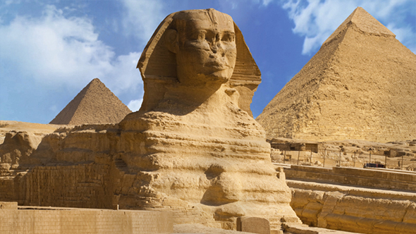 Sphinx Giza. Egypt Against The Blue Sky