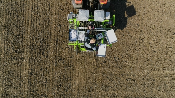 Sowing of Winter Crops on the Research station.Research and Development. Aerial View alt